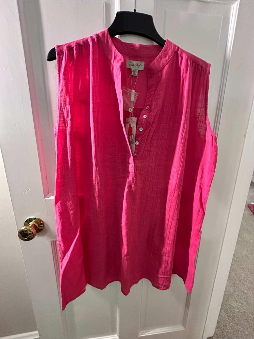 Charlie Paige Hot Pink Sleeveless Tunic Top